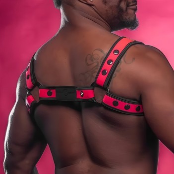 Neo bold color bulldog harness Pink