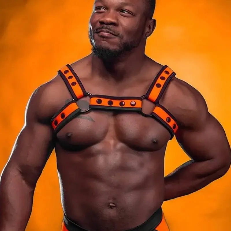 Arnés Bulldog neopreno Orange Mr S Leather, puppy | Dark-Ink