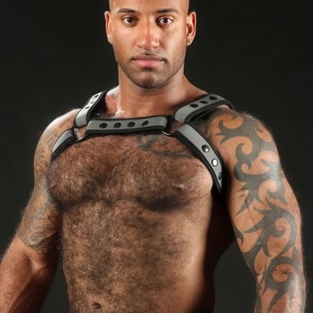 Mr S Leather Neo Bold Color Bulldog Harness Grey