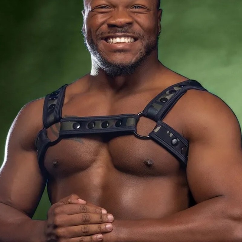 Neo bold color bulldog harness Camo