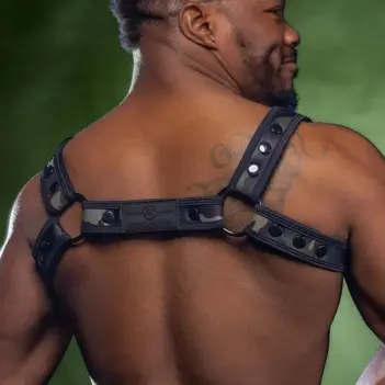 Mr S Leather Neo bold color bulldog harness Camo