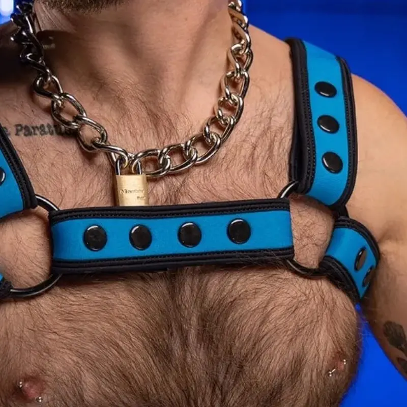 Mr S Leather Neo Bold Bulldog neoprene harness, 11 colors | Dark-Ink