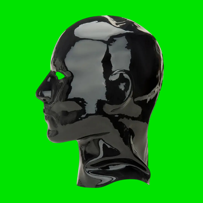 Latex hood zip up back