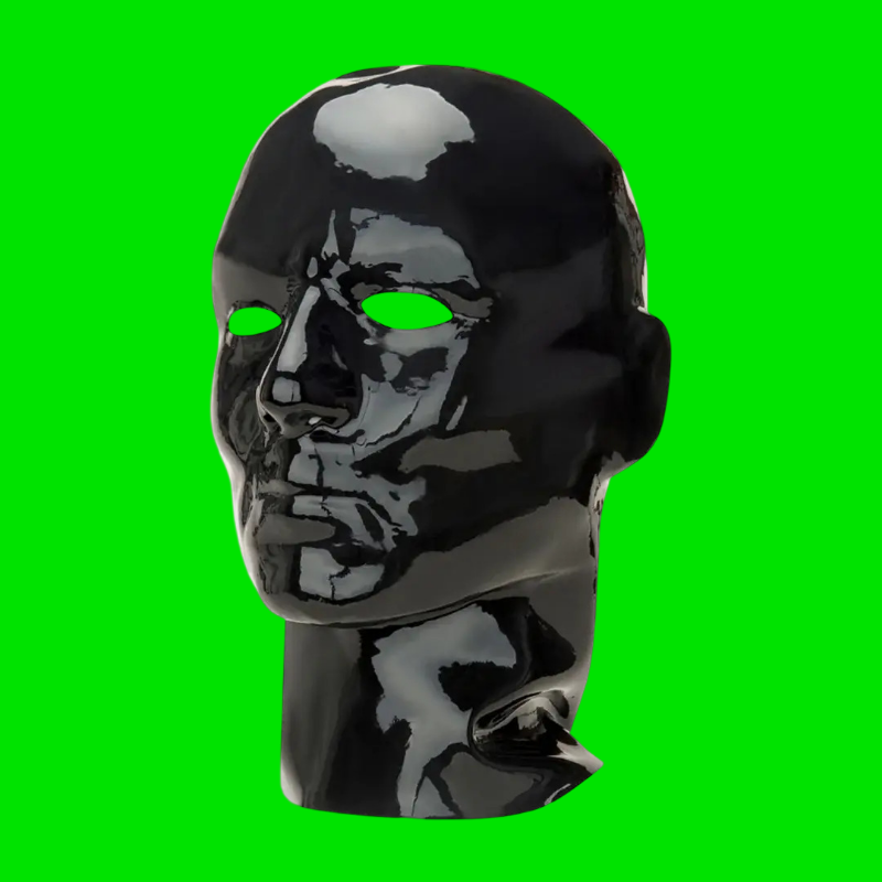 Latex hood zip up back