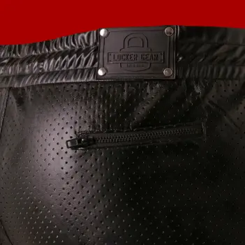 Locker Gear Rub It Running Shorts, perforated leatherette | Dark-Ink