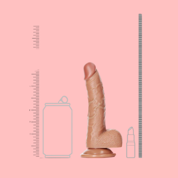 Curved Realistic Dildo W/ Balls 18cm - 7"