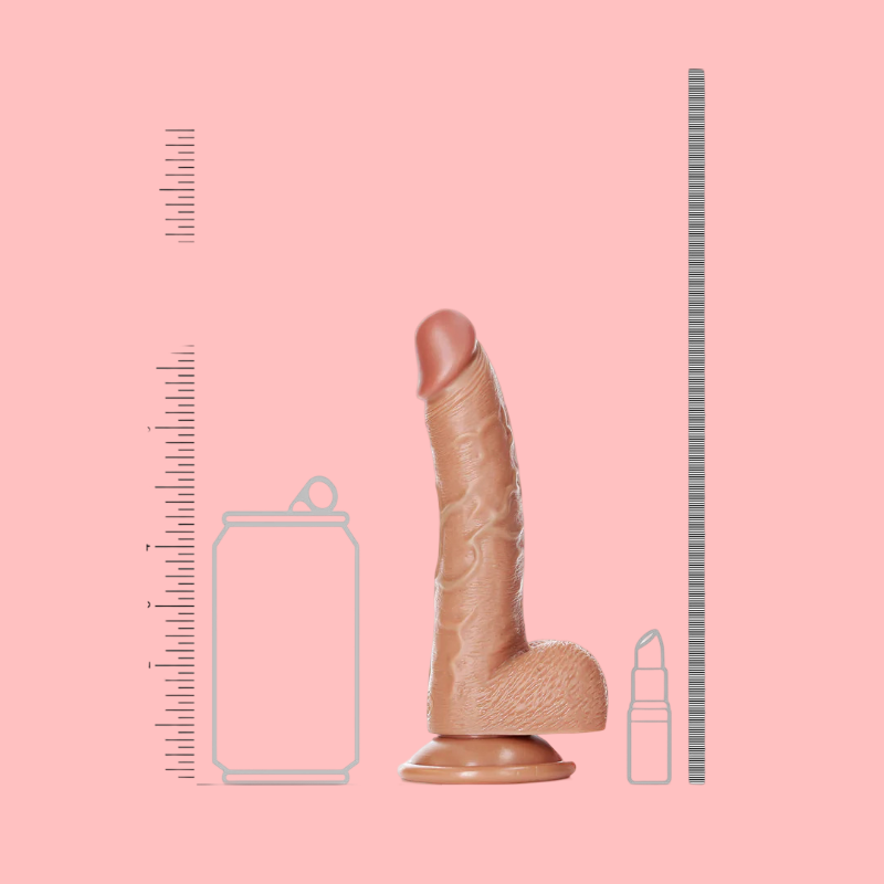 Curved Realistic Dildo W/ Balls 18cm - 7"