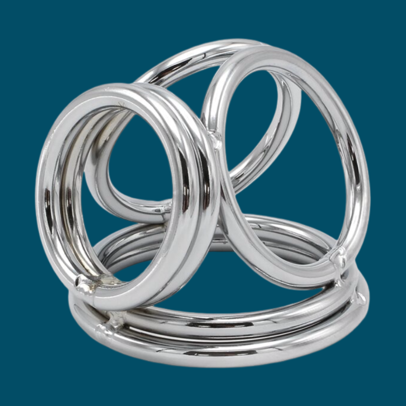 Quad Round Triple Cock & Ball Ring