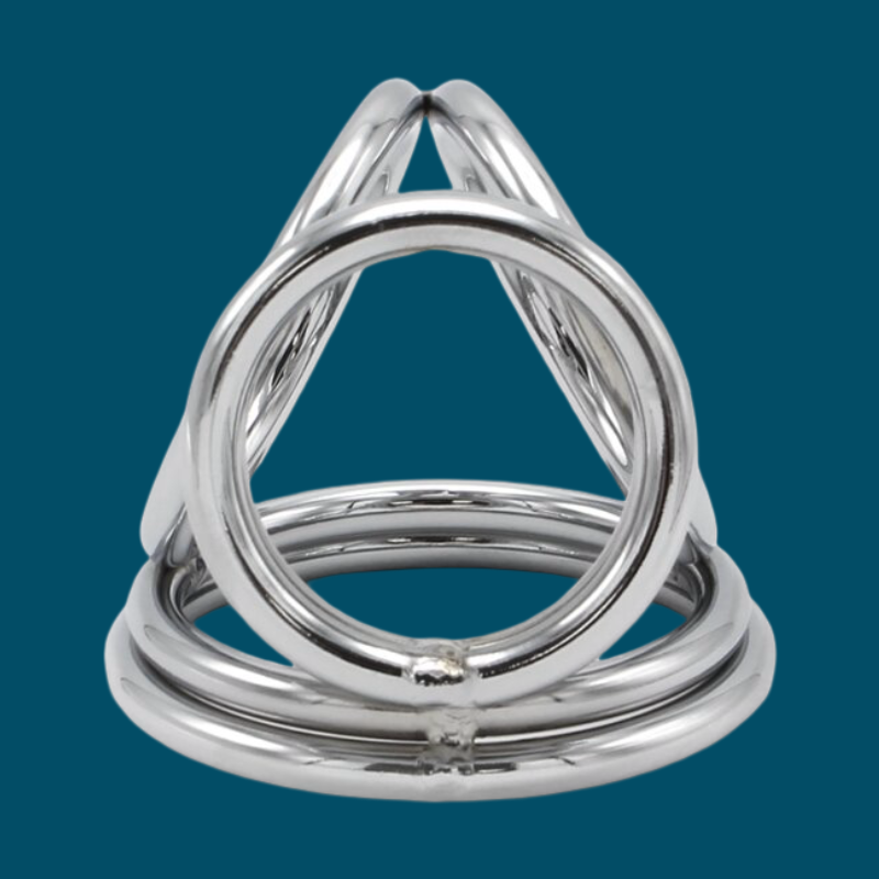 Quad Round Triple Cock & Ball Ring