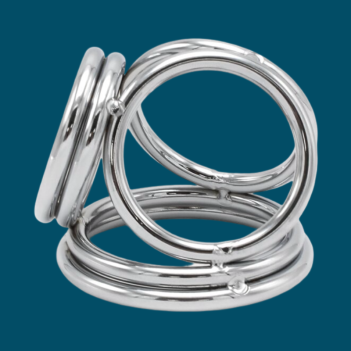 Quad Round Triple Cock & Ball Ring