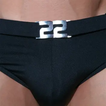 Bañador slip Glam CODE 22: corte cuadrado, Power Shape | Dark-Ink