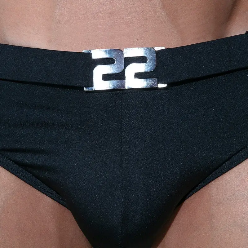 Bañador slip Glam CODE 22: corte cuadrado, Power Shape | Dark-Ink