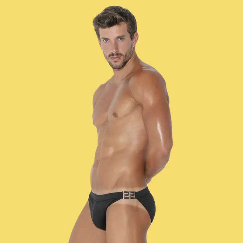 Bañador slip Glam CODE 22: corte cuadrado, Power Shape | Dark-Ink