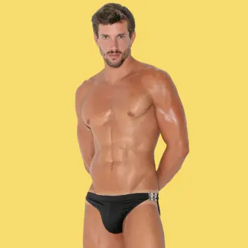 Bañador slip Glam CODE 22: corte cuadrado, Power Shape | Dark-Ink
