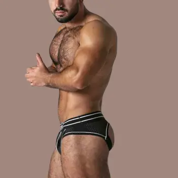 Locker Gear Jockstrap Bottomless Zipper, Front-Zip, offen | Dark-Ink