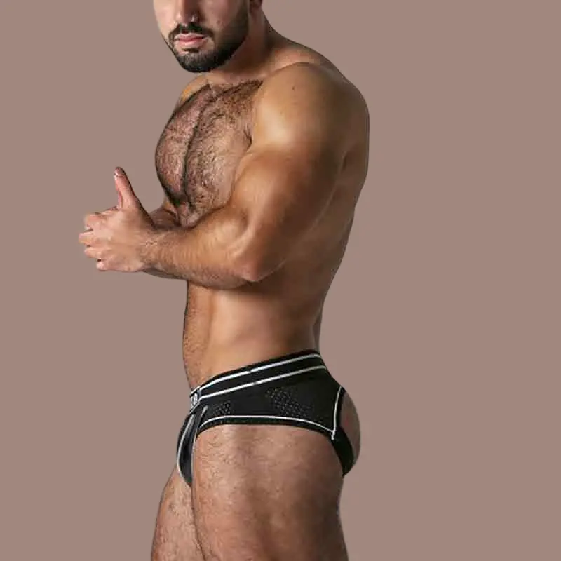 Locker Gear Jockstrap Bottomless Zipper, Front-Zip, offen | Dark-Ink