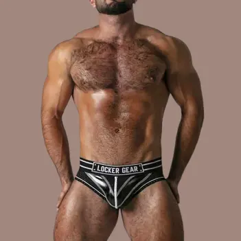 Locker Gear Jockstrap Bottomless Zipper, Front-Zip, offen | Dark-Ink