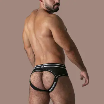Jockstrap Locker Gear Bottomless Zipper, zip frontal mesh | Dark-Ink