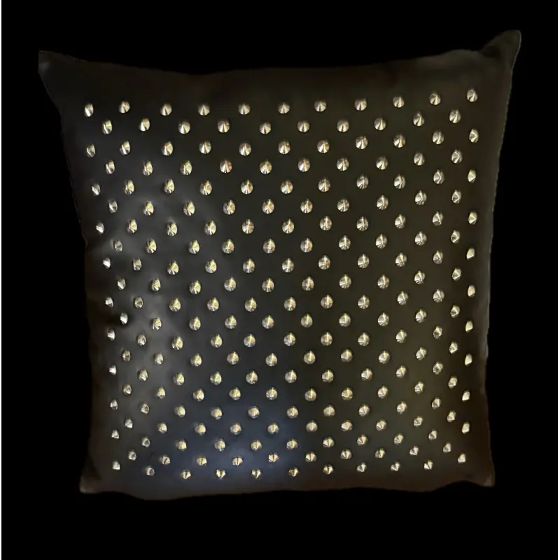 DARKLINE Alfred Studded Nappa Leather Pillow, Hand-Set | Dark-Ink