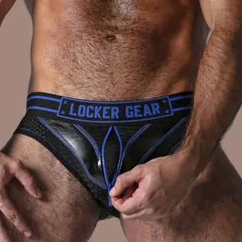 Locker Gear Jockstrap Bottomless Zipper, Front-Zip, offen | Dark-Ink