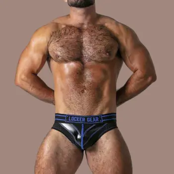 Locker Gear Jockstrap Bottomless Zipper, Front-Zip, offen | Dark-Ink