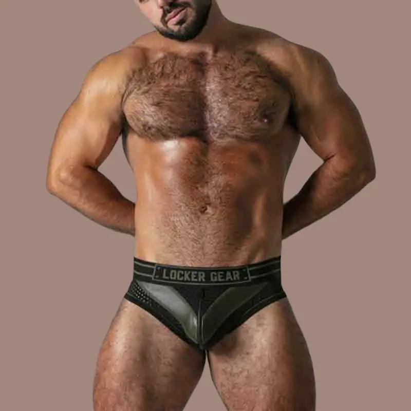 Locker Gear Jockstrap Bottomless Zipper, Front-Zip, offen | Dark-Ink