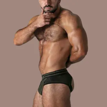 Locker Gear Jockstrap Bottomless Zipper, Front-Zip, offen | Dark-Ink