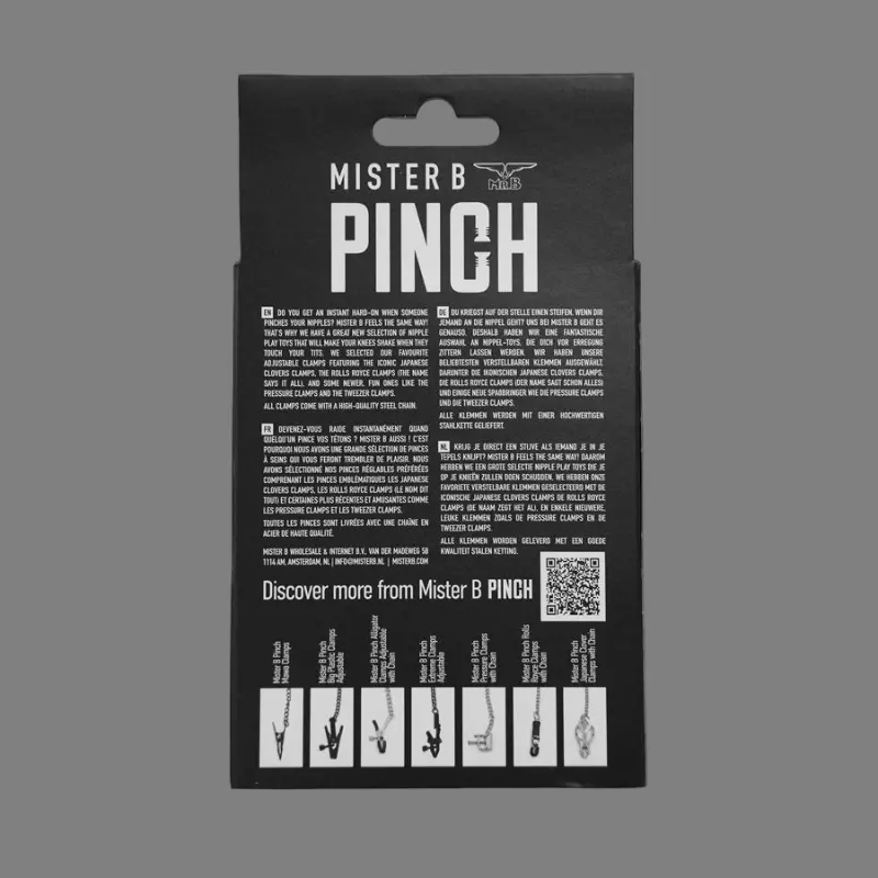 Pinces à tétons Mawa Mister B, pression fixe, chaîne métal | Dark-Ink