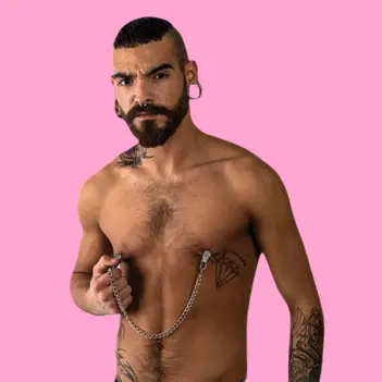 Nippelklemmen Basic Mister B mit Kette, weicher Einsatz | Dark-Ink