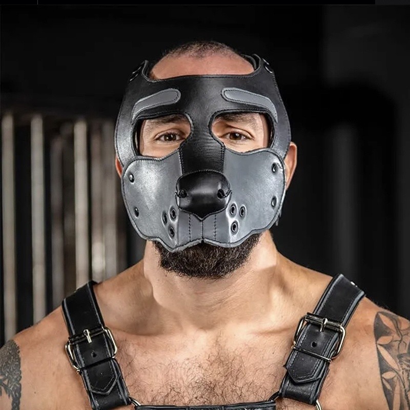 MR S LEATHER BONE HOUND PUPPY MUZZLE GREY