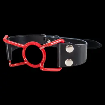 DARKLINE Spider-Gag rot, PVC-Rahmen, Lederband, 40 mm Ring | Dark-Ink