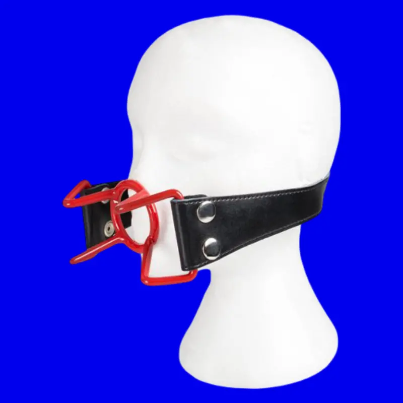 DARKLINE Spider-Gag rot, PVC-Rahmen, Lederband, 40 mm Ring | Dark-Ink