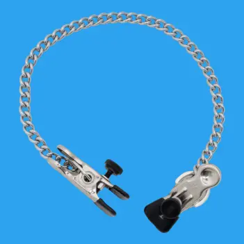 DARKLINE Bull Nippelklemmen, Schraube vorne, 30 cm Kette | Dark-Ink