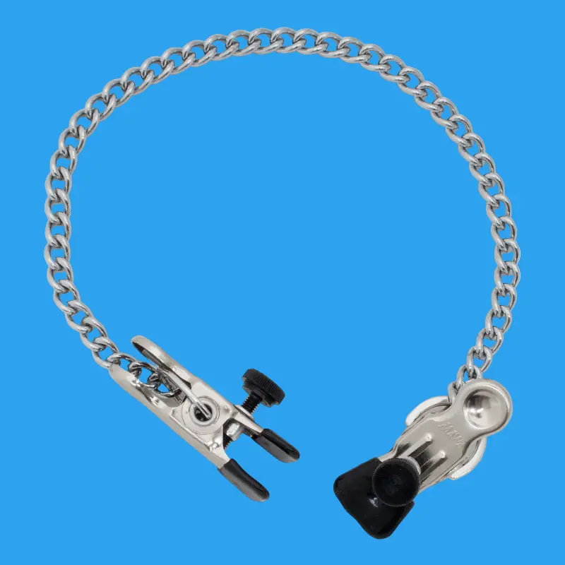 DARKLINE Bull Nippelklemmen, Schraube vorne, 30 cm Kette | Dark-Ink