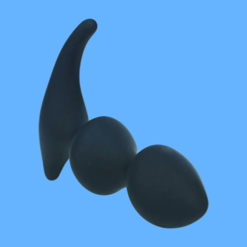 Full Double Ripple Silicone Prostate Massager - Black