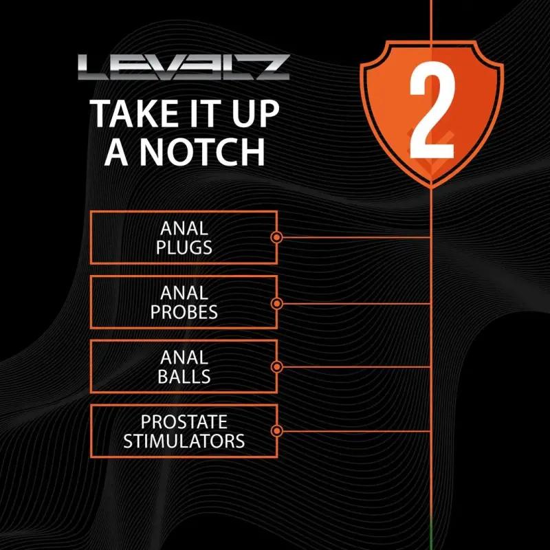 LEVELZ Double Ripple Silicone Prostate Massager No Motor | Dark-Ink