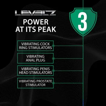 Plug anal vibrant hexagonal LEVELZ silicone noir | Dark-Ink