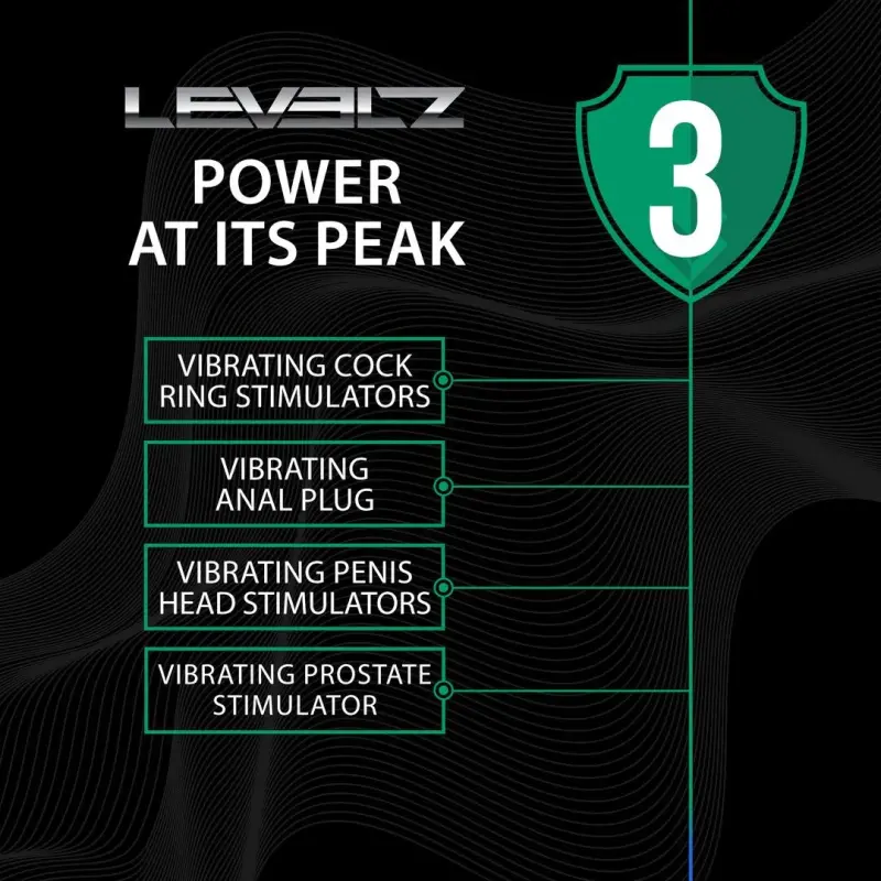Plug anal vibrant hexagonal LEVELZ silicone noir | Dark-Ink