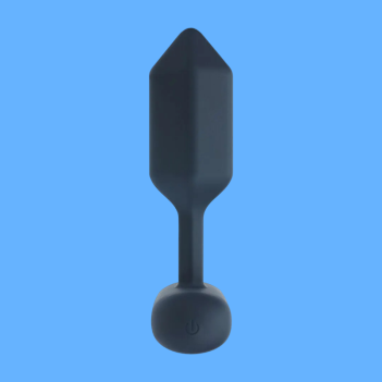 Hexagonal Vibrating Silicone Anal Plug Black