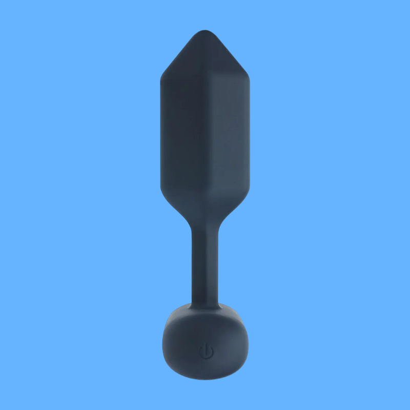 Hexagonal Vibrating Silicone Anal Plug Black