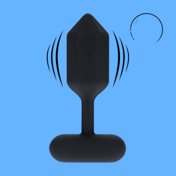 Hexagonal Vibrating Silicone Anal Plug Black