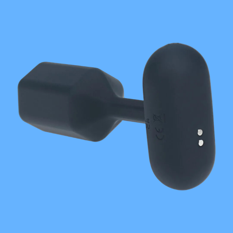 Hexagonal Vibrating Silicone Anal Plug Black