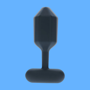 Hexagonal Vibrating Silicone Anal Plug Black