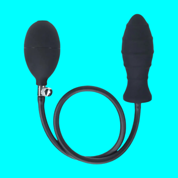 Inflatable Ribbed Silicone Anal Plug
