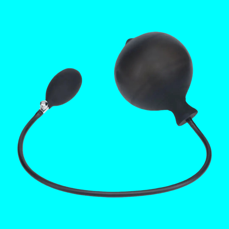 Plug anal inflable de silicona estriado
