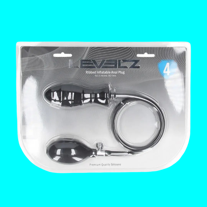 Plug anal inflable de silicona estriado