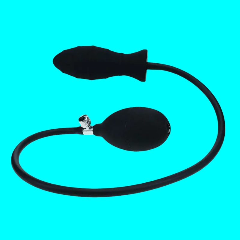 Plug anal inflable de silicona estriado