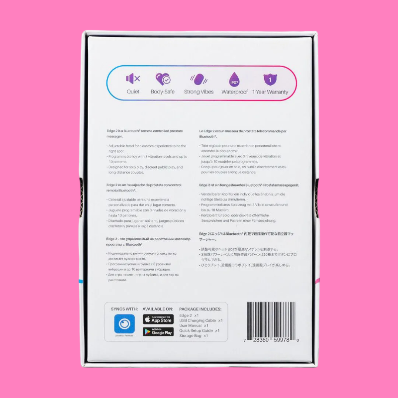 EDGE 2 LoveSense – Stimulateur prostatique connecté Double moteur