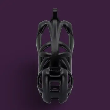 KINK3D Cobra R+ Chastity Cage, open design, 5-5.5 in | Dark-Ink
