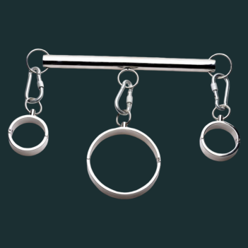 Yoke con collar y esposas con cierre – Acero inoxidable